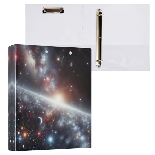 Colorful Galaxy 3,8 cm Ordner mit 3 Ringen mit rutschfestem Clip, runder Ringbuch, langlebig, Basisordner für Schule, Büro, 1 Packung Colorful Galaxy 3,8 cm Ordner mit 3 Ringen mit rutschfestem Clip, runder Ringbuch, langlebig, Basisordner für Schule, Büro, 1 Packung von CHIFIGNO