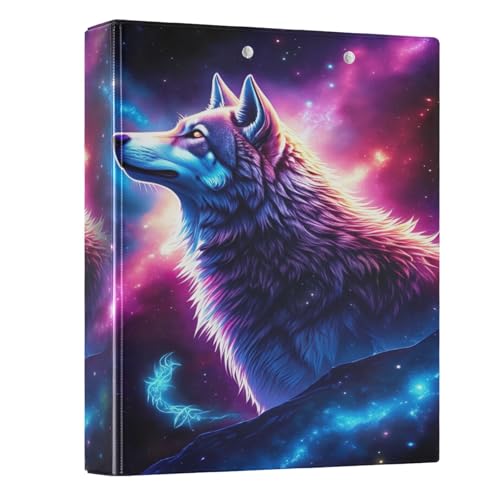 Cool Galaxy Wolf Ringordner, 3 Ringordner, Kapazität 200 Blatt, Ringordner, Rundringordner, Langlebige Basic Ordner für Arbeit, Schule, Büro, 1 Packung Cool Galaxy Wolf Ringordner, 3 Ringordner, Kapazität 200 Blatt, Ringordner, Rundringordner, Langlebige Basic Ordner für Arbeit, Schule, Büro, 1 Packung von CHIFIGNO