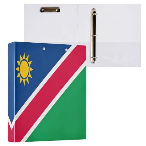 Dekorative niedliche drei Ringbücher 1-1/2 Zoll Ordner 3 Ringe können 200 Blatt Notizblock für Schule Büro Zuhause Namibia Flagge, 1 Pack von CHIFIGNO