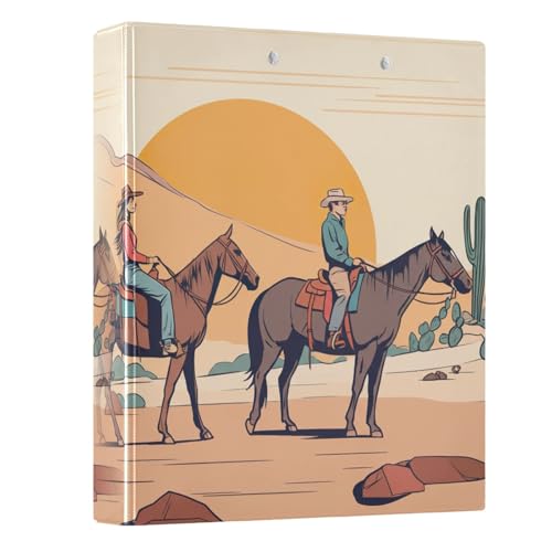 Dekorativer niedlicher Ordner, 3,8 cm, 3 Ringe mit Anti-Rutsch-Clip, Basisbuch, Notizbuch für Schule, Büro, Vintage, Cowboys, Wüste, 1 Stück Dekorativer niedlicher Ordner, 3,8 cm, 3 Ringe mit Anti-Rutsch-Clip, Basisbuch, Notizbuch für Schule, Büro, Vintage, Cowboys, Wüste, 1 Stück von CHIFIGNO