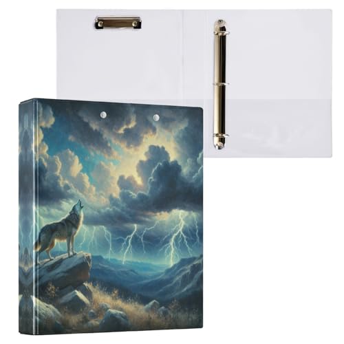 Dekoratives Drei-Ringbuch, 3,5 cm, 3 Ringe für 200 Blatt, vielseitige Ordner für Schule, Büro, Zuhause, Lightning Wolf, 1 Packung Dekoratives Drei-Ringbuch, 3,5 cm, 3 Ringe für 200 Blatt, vielseitige Ordner für Schule, Büro, Zuhause, Lightning Wolf, 1 Packung von CHIFIGNO