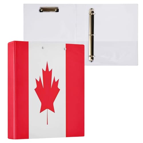 Dekoratives Drei-Ringbuch, 3-Ringbuch, 3,8 cm, hält 200 Blatt, Basisbuch, Notizbuch für Schule, Bürobedarf, Kanada-Flagge, 1 Packung von CHIFIGNO