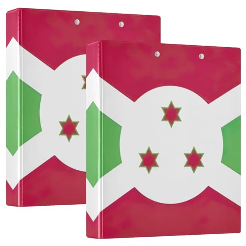 Dekoratives Ringbuch mit 3 Ringen, 3,8 cm, für 200 Blatt, vielseitige Ordner für Schule, Büro, Zuhause, Burundi-Flagge, 2 Stück Dekoratives Ringbuch mit 3 Ringen, 3,8 cm, für 200 Blatt, vielseitige Ordner für Schule, Büro, Zuhause, Burundi-Flagge, 2 Stück von CHIFIGNO