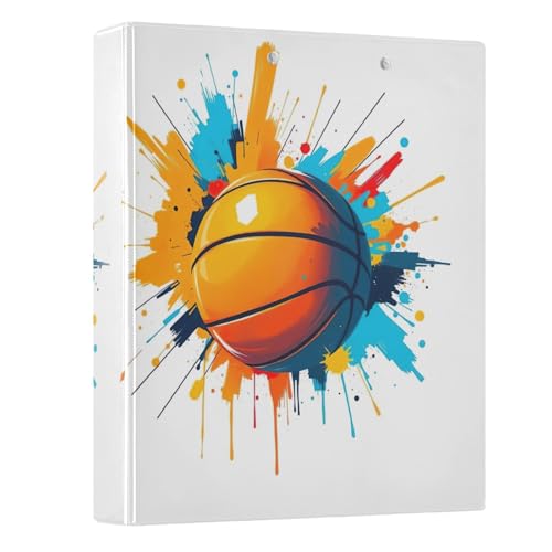 Dekoratives süßes Drei-Ringbuch mit 3 Ringen, 3,8 cm, hält 200 Blatt, langlebige Basisordner für Arbeit, Schule, Büro, Basketball, Batikfärbung, 1 Packung Dekoratives süßes Drei-Ringbuch mit 3 Ringen, 3,8 cm, hält 200 Blatt, langlebige Basisordner für Arbeit, Schule, Büro, Basketball, Batikfärbung, 1 Packung von CHIFIGNO