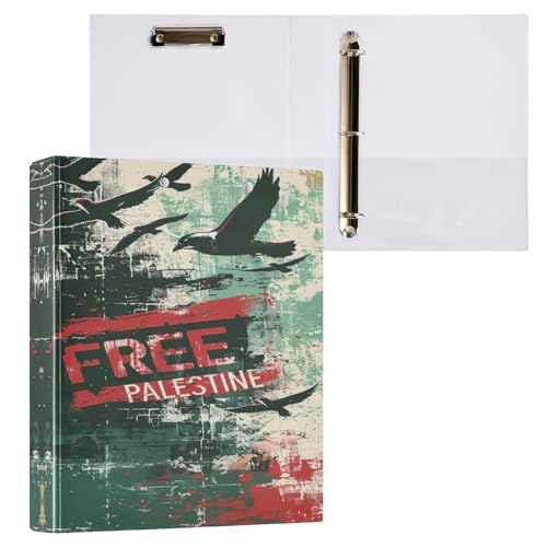 Free Palestine Ordner mit 3 Ringen, 3,8 cm, für 200 Blatt, drei Ringordner, dekorativer Ordner, Organizer für Schule, Büro, 1 Packung Free Palestine Ordner mit 3 Ringen, 3,8 cm, für 200 Blatt, drei Ringordner, dekorativer Ordner, Organizer für Schule, Büro, 1 Packung von CHIFIGNO
