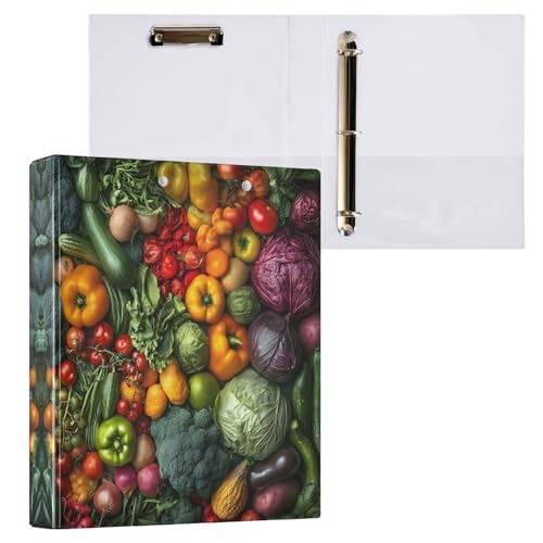 Gemüse und Obst, 3,5 cm, 3 Ringe mit Anti-Rutsch-Clip, dekoratives süßes Drei-Ringbuch, Basisbuch für Schulbedarf, 1 Packung Gemüse und Obst, 3,5 cm, 3 Ringe mit Anti-Rutsch-Clip, dekoratives süßes Drei-Ringbuch, Basisbuch für Schulbedarf, 1 Packung von CHIFIGNO