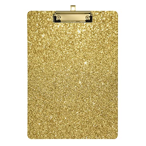 Goldfarbenes Klemmbrett A4 Standardgröße Dekorative Clipboards mit niedrigem Profil Metallclip für Studenten Frauen Mann 22,9 x 31,8 cm von CHIFIGNO