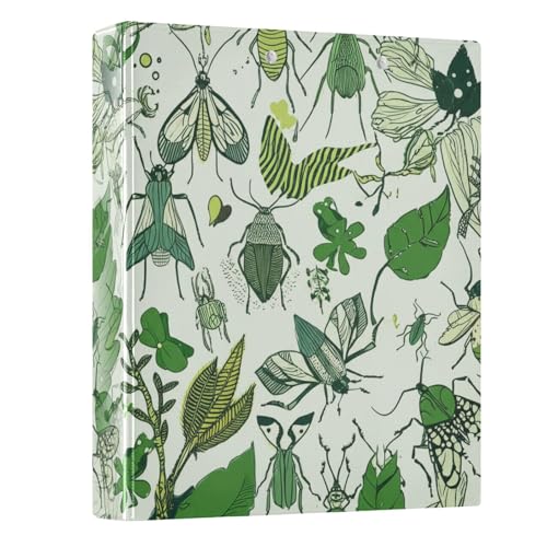Green Insects Ordner, 3,8 cm, 3 Ringe, grundlegender Ordner, Organizer für 200 Blatt, dekorativ, niedlich, 3-Ringbuch für Schulbedarf, 1 Packung Green Insects Ordner, 3,8 cm, 3 Ringe, grundlegender Ordner, Organizer für 200 Blatt, dekorativ, niedlich, 3-Ringbuch für Schulbedarf, 1 Packung von CHIFIGNO