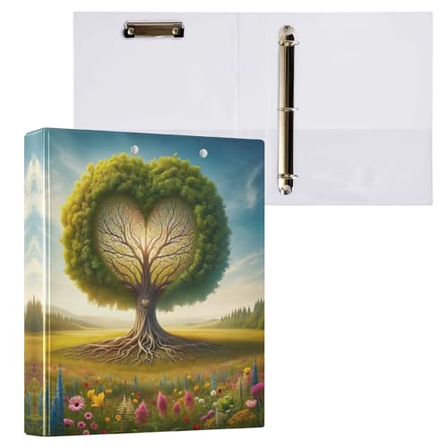 Heart Tree Green Meadow 3-Ringbuch, 3,8 cm, dekorativer niedlicher Ordner, hält 200 Blatt, langlebige Basisordner für Schule, Büro, Zuhause, 1 Packung Heart Tree Green Meadow 3-Ringbuch, 3,8 cm, dekorativer niedlicher Ordner, hält 200 Blatt, langlebige Basisordner für Schule, Büro, Zuhause, 1 Packung von CHIFIGNO