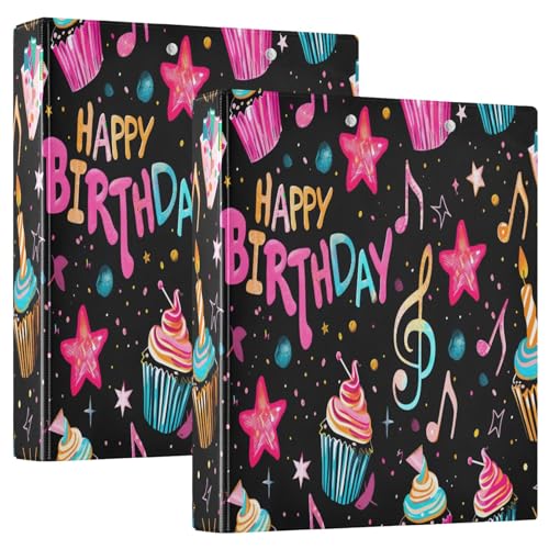 Herzlichen Glückwunsch zum Geburtstag 1 und einen halben Zoll Binder 3 Ringe, Notizblock mit Anti-Rutsch-Klemme dekorative niedliche Pony für Schulmaterial, 2 Pack Herzlichen Glückwunsch zum Geburtstag 1 und einen halben Zoll Binder 3 Ringe, Notizblock mit Anti-Rutsch-Klemme dekorative niedliche Pony für Schulmaterial, 2 Pack von CHIFIGNO