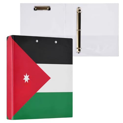 Jordan Flag 3 Ringbuch 3-5,5 cm, Notizbuchmappe mit rutschfestem Metallclip, dekorativer süßer Ringbuch mit drei Ringen für Schule, Büro, Zuhause, 1 Pack von CHIFIGNO