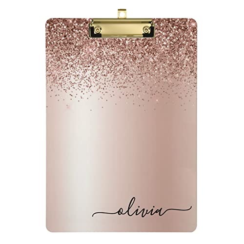 Benutzerdefiniertes Klemmbrett, A4, Briefgröße, Roségold, Rosa, Glitzer, Büro-Schreibtafel mit niedrigem Profil, Metallclip, für Büros, Schule, Klassenzimmer, 22,9 x 31,8 cm Benutzerdefiniertes Klemmbrett, A4, Briefgröße, Roségold, Rosa, Glitzer, Büro-Schreibtafel mit niedrigem Profil, Metallclip, für Büros, Schule, Klassenzimmer, 22,9 x 31,8 cm von CHIFIGNO