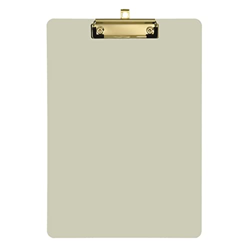 Klemmbrett, Acryl, Beige, niedliches Clipboard oder Lehrer, Studenten, Krankenschwestern, A4, Standardgröße, Clipboard, niedriges Profil, silberfarbener Clip, einziehbare Hängelasche, 31,8 x 22,9 cm von CHIFIGNO