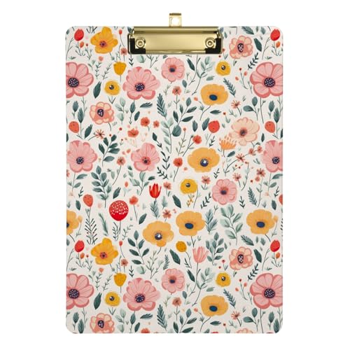 Klemmbrett Acryl Niedliche Blumen Schreibtafel A4 Standardgröße Klemmbrett für Frauen Männer Lehrer Krankenschwestern Niedriges Profil Silber Clip Einziehbare Hängelasche 31,8 x 22,9 cm Klemmbrett Acryl Niedliche Blumen Schreibtafel A4 Standardgröße Klemmbrett für Frauen Männer Lehrer Krankenschwestern Niedriges Profil Silber Clip Einziehbare Hängelasche 31,8 x 22,9 cm von CHIFIGNO