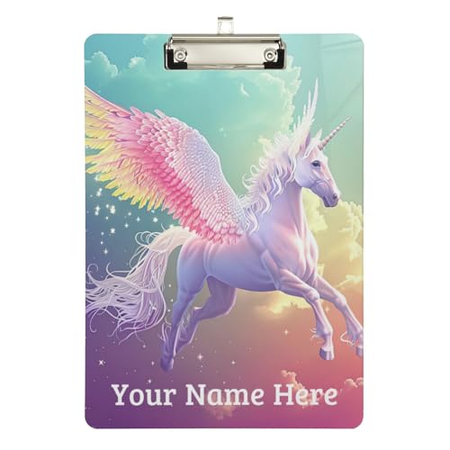Individuelles Regenbogen-Klemmbrett, A4, Briefgröße, Hartfaserplatte mit niedrigem Profil, Metallclip für Studenten, Frauen, Mann, 22,9 x 31,8 cm Individuelles Regenbogen-Klemmbrett, A4, Briefgröße, Hartfaserplatte mit niedrigem Profil, Metallclip für Studenten, Frauen, Mann, 22,9 x 31,8 cm von CHIFIGNO