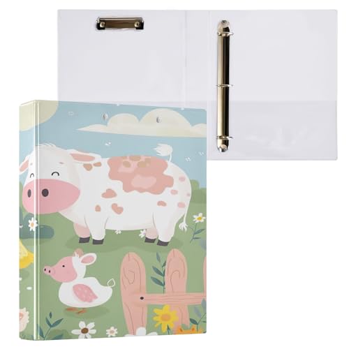 Niedliche Bauernhoftiere, Kühe und Schweine, 3,8 cm, 3-Ringbuch für 200 Blatt, dekoratives süßes Drei-Ringbuch, D-Ringbuch für Schulbedarf, 1 Packung Niedliche Bauernhoftiere, Kühe und Schweine, 3,8 cm, 3-Ringbuch für 200 Blatt, dekoratives süßes Drei-Ringbuch, D-Ringbuch für Schulbedarf, 1 Packung von CHIFIGNO