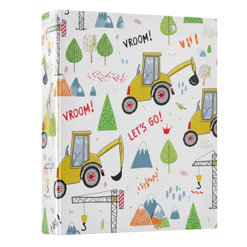 Niedliche Baufahrzeuge Traktoren weiß 3,8 cm Ordner 3 Ringe halten 200 Blatt, runder Ringordner D-Ringbuch für Schule Bürobedarf, 1 Packung Niedliche Baufahrzeuge Traktoren weiß 3,8 cm Ordner 3 Ringe halten 200 Blatt, runder Ringordner D-Ringbuch für Schule Bürobedarf, 1 Packung von CHIFIGNO