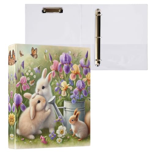 Niedliche Kaninchen, Eichhörnchen, lebendige Blumen, 3,8 cm, 3-Ringbuch, Basisbuch, Notizbuch für 200 Blatt, Drei-Ringbuch, dekorativ für Schule, Büro, Zuhause, 1 Packung Niedliche Kaninchen, Eichhörnchen, lebendige Blumen, 3,8 cm, 3-Ringbuch, Basisbuch, Notizbuch für 200 Blatt, Drei-Ringbuch, dekorativ für Schule, Büro, Zuhause, 1 Packung von CHIFIGNO