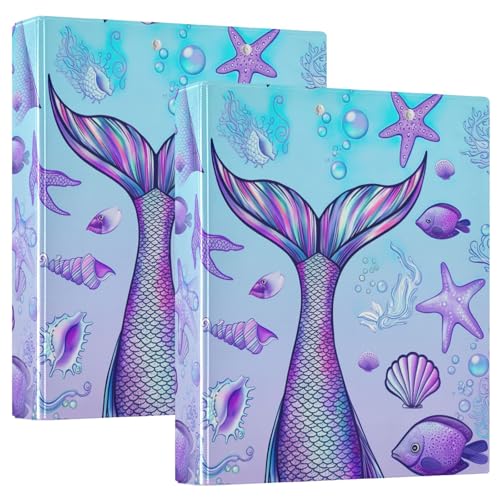 Niedliche Meerjungfrauen-Ordner, 3,8 cm, 3 Ringe für 200 Blatt, runder Ringbuch, D-Ringbuch für Arbeit, Schule, Büro, 2 Stück Niedliche Meerjungfrauen-Ordner, 3,8 cm, 3 Ringe für 200 Blatt, runder Ringbuch, D-Ringbuch für Arbeit, Schule, Büro, 2 Stück von CHIFIGNO