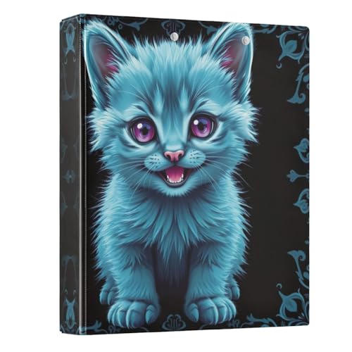 Niedliche blaue Katzen-Ordner, 3,5 cm, 3 Ringe, vielseitige Ordner mit 3 Innentaschen, Drei-Ringbuch, dekorativ für Schule, Büro, Zuhause, 1 Stück Niedliche blaue Katzen-Ordner, 3,5 cm, 3 Ringe, vielseitige Ordner mit 3 Innentaschen, Drei-Ringbuch, dekorativ für Schule, Büro, Zuhause, 1 Stück von CHIFIGNO