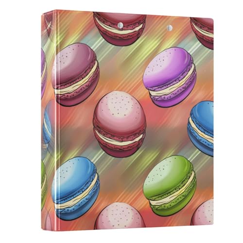 Niedliche bunte Makronen-Streifen 3-Ringbücher 3,8 cm, einfacher Ordner-Organizer mit 3 Innentaschen, dekoratives süßes Drei-Ringbuch für Schulbedarf, 1 Packung Niedliche bunte Makronen-Streifen 3-Ringbücher 3,8 cm, einfacher Ordner-Organizer mit 3 Innentaschen, dekoratives süßes Drei-Ringbuch für Schulbedarf, 1 Packung von CHIFIGNO