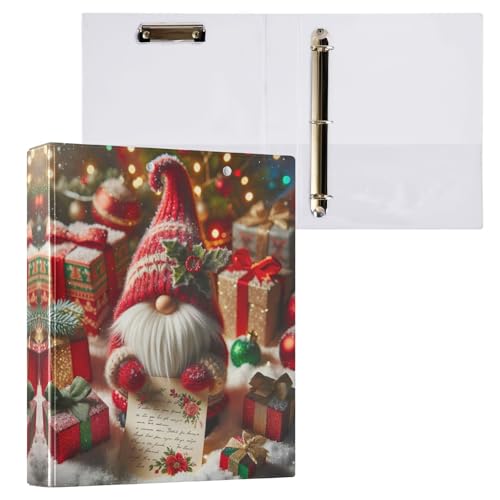 Niedlicher Weihnachtswichtel, 3,8 cm, 3 Ringe, Notizbuchordner mit rutschfestem Metallclip, dekorativer Drei-Ringordner für Schule, Büro, Zuhause, 1 Stück Niedlicher Weihnachtswichtel, 3,8 cm, 3 Ringe, Notizbuchordner mit rutschfestem Metallclip, dekorativer Drei-Ringordner für Schule, Büro, Zuhause, 1 Stück von CHIFIGNO