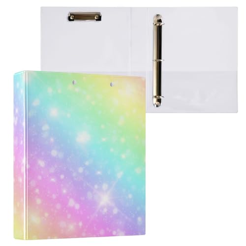 Ordner mit 3 Ringen, 3,8 cm, glitzernd, Regenbogenfarben, dekorativer Drei-Ringordner für 200 Blatt, grundlegender Ordner-Organizer für Arbeit, Schule, Büro, 1 Packung Ordner mit 3 Ringen, 3,8 cm, glitzernd, Regenbogenfarben, dekorativer Drei-Ringordner für 200 Blatt, grundlegender Ordner-Organizer für Arbeit, Schule, Büro, 1 Packung von CHIFIGNO