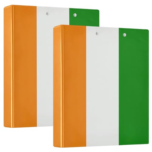 Ordner mit 3 Ringen und 3 Ringen, 3,8 cm, dekoratives Drei-Ringbuch für 200 Blatt, Notizbuch, Ordner für Schule, Büro, 2 Stück von CHIFIGNO