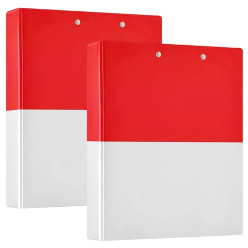 Ordner mit indonesischer Flagge, 3,8 cm, 3 Ringe, runder Ringordner mit rutschfestem Metallclip, Basisbuch, Notizbuch für Arbeit, Schule, Büro, 2 Stück Ordner mit indonesischer Flagge, 3,8 cm, 3 Ringe, runder Ringordner mit rutschfestem Metallclip, Basisbuch, Notizbuch für Arbeit, Schule, Büro, 2 Stück von CHIFIGNO