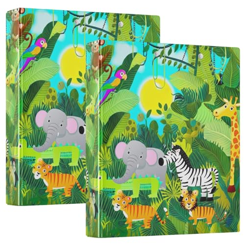 Ordner mit niedlichen Cartoon-Tieren, Affe, Grün, 3,8 cm, 3 Ringe, dekorativ, niedlich, hält 200 Blatt, D-Ringbücher für Schule, Büro, 2 Stück Ordner mit niedlichen Cartoon-Tieren, Affe, Grün, 3,8 cm, 3 Ringe, dekorativ, niedlich, hält 200 Blatt, D-Ringbücher für Schule, Büro, 2 Stück von CHIFIGNO