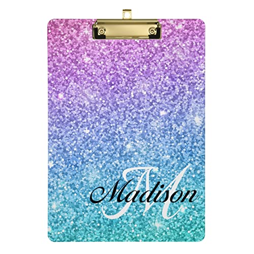 Personalisiertes Acryl-Klemmbrett, A4, Standardgröße, dekorative Clipboards für Büros, Schule, Klassenzimmer, 22,9 x 31,8 cm, mit niedrigem Metallclip von CHIFIGNO