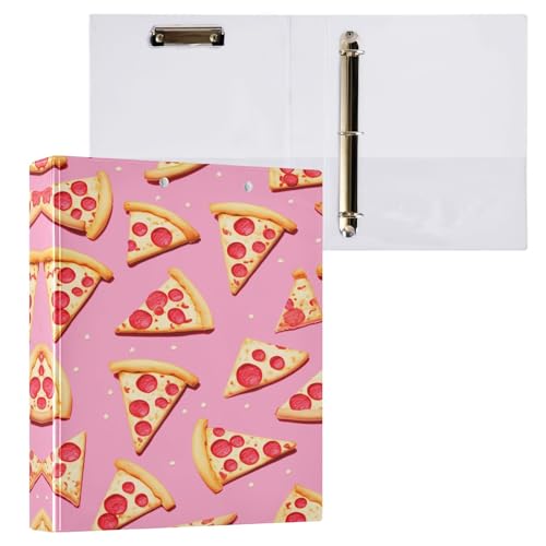 Pink Pizza 3-Ringordner, 3,8 cm, langlebige Basisordner für 200 Blatt, Drei-Ringordner, dekorativ für Schule, Bürobedarf, 1 Packung Pink Pizza 3-Ringordner, 3,8 cm, langlebige Basisordner für 200 Blatt, Drei-Ringordner, dekorativ für Schule, Bürobedarf, 1 Packung von CHIFIGNO