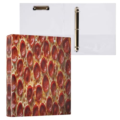Pizza-Ordner mit 3,8 cm, 3 Ringe, rund, mit rutschfestem Clip, D-Ringbuch für Arbeit, Schule, Büro, 1 Stück von CHIFIGNO
