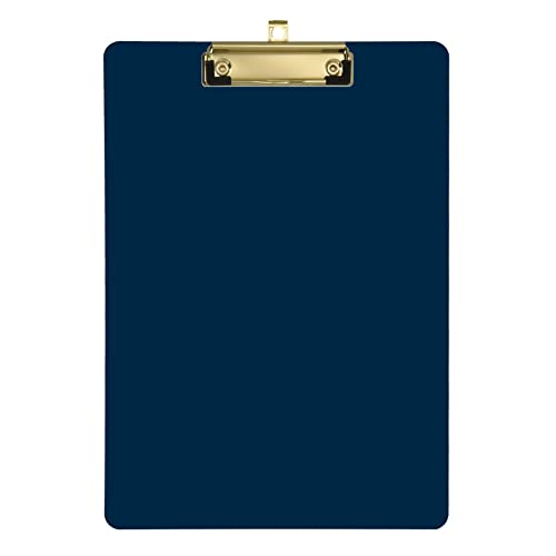 Preußisch-blaue Klemmbretter Schreib-Klemmbrett Pappe Chic Design Klemmbrett mit niedrigem Profil Metallclip für Damen Herren Bürobedarf, 31,8 x 22,9 cm, Goldclip von CHIFIGNO