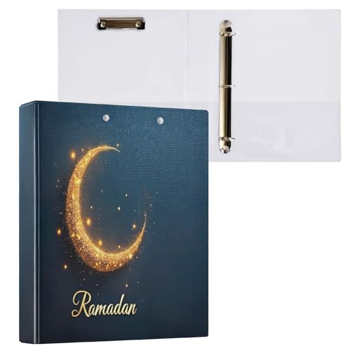 Ramadan 3,5 cm große Ordner mit 3 Ringen, Basic Binder Organizer für 200 Blatt, runder Ringordner für Schulbedarf, 1 Packung von CHIFIGNO