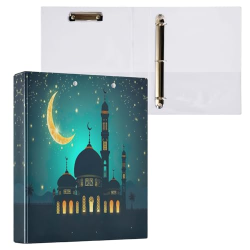 Ramadan 3,8 cm Ordner, 3 Ringe, haltbare Basisordner für 200 Blatt, runder Ringordner für Schule, Bürobedarf, 1 Packung von CHIFIGNO