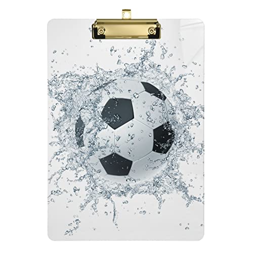 Realistischer Fußball im Wasser weiß Klemmbrett A4 Größe Dekorative Briefe mit niedrigem Profil Metallclip für Büro, Klassenzimmer, Schule, 9 x 12,5 Zoll Realistischer Fußball im Wasser weiß Klemmbrett A4 Größe Dekorative Briefe mit niedrigem Profil Metallclip für Büro, Klassenzimmer, Schule, 9 x 12,5 Zoll von CHIFIGNO