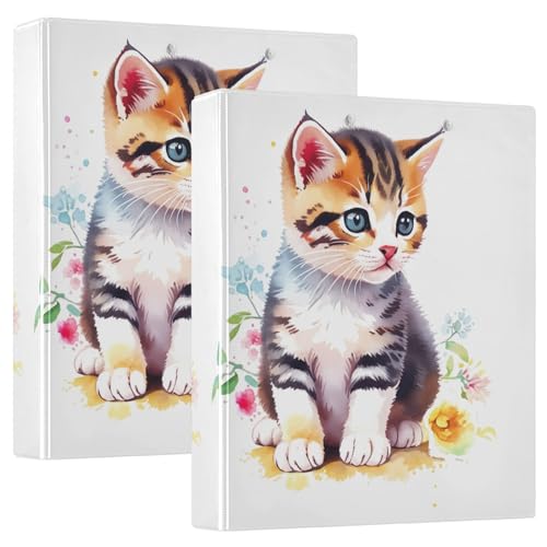 Ringbuch mit 3 Ringen, 3,8 cm, 2 Stück, niedliche Katze, Blumen, weiß, dekorativ, niedlich, drei Ringordner mit 3 Innentaschen, einfaches Ordner, Notizbuch für Arbeit, Schule, Büro Ringbuch mit 3 Ringen, 3,8 cm, 2 Stück, niedliche Katze, Blumen, weiß, dekorativ, niedlich, drei Ringordner mit 3 Innentaschen, einfaches Ordner, Notizbuch für Arbeit, Schule, Büro von CHIFIGNO