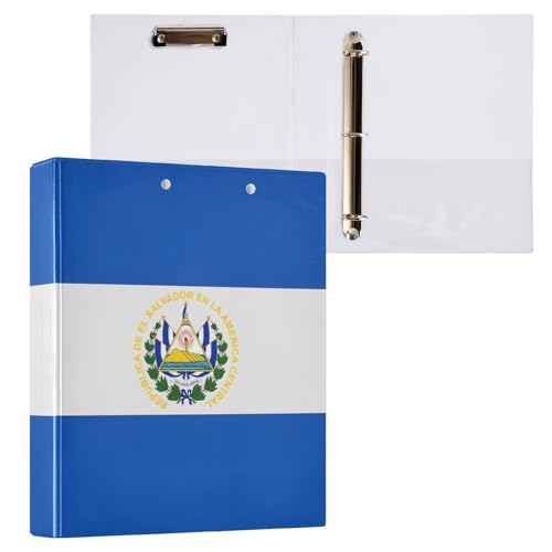 Ringbuch mit 3 Ringen, 3,8 cm, El Salvador Flagge, drei Ringordner, dekorativ mit 3 Innentaschen, D-Ringbuch für Arbeit, Schule, Büro, 1 Stück Ringbuch mit 3 Ringen, 3,8 cm, El Salvador Flagge, drei Ringordner, dekorativ mit 3 Innentaschen, D-Ringbuch für Arbeit, Schule, Büro, 1 Stück von CHIFIGNO
