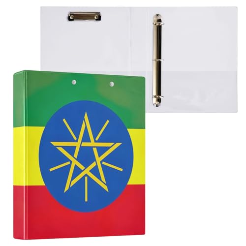 Ringbuch mit 3 Ringen, 3,8 cm, Motiv: Äthiopien-Flagge, runder Ringordner mit rutschfestem Metallclip, Basisbuch, Notizbuch für Schule, Bürobedarf, 1 Packung Ringbuch mit 3 Ringen, 3,8 cm, Motiv: Äthiopien-Flagge, runder Ringordner mit rutschfestem Metallclip, Basisbuch, Notizbuch für Schule, Bürobedarf, 1 Packung von CHIFIGNO