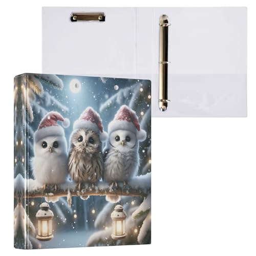 Ringbuch mit weihnachtlichen Eulen, 3,8 cm, für 200 Blatt, dekorativer Drei-Ringordner, Organizer für Arbeit, Schule, Büro, 1 Stück Ringbuch mit weihnachtlichen Eulen, 3,8 cm, für 200 Blatt, dekorativer Drei-Ringordner, Organizer für Arbeit, Schule, Büro, 1 Stück von CHIFIGNO