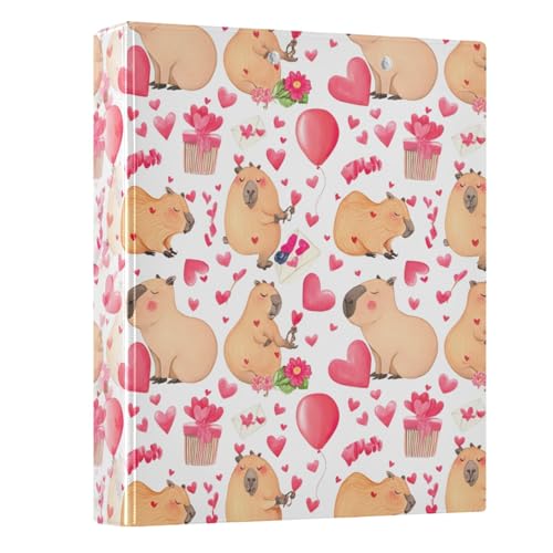 Runder Ringbuch, 3,8 cm, 3 Ringe für 200 Blatt, D-Ringbücher für Schule, Büro, Zuhause, niedliche rote Herzen, 1 Packung Runder Ringbuch, 3,8 cm, 3 Ringe für 200 Blatt, D-Ringbücher für Schule, Büro, Zuhause, niedliche rote Herzen, 1 Packung von CHIFIGNO