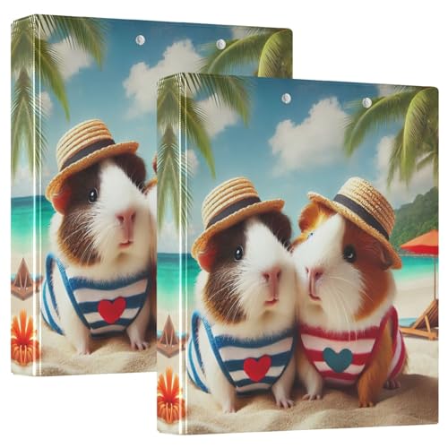 Süßes Meerschweinchen-Ordner, 3,8 cm, 3 Ringe, D-Ringbuch, hält 200 Blatt, dekoratives Drei-Ringbuch für Schule, Bürobedarf, 2 Stück Süßes Meerschweinchen-Ordner, 3,8 cm, 3 Ringe, D-Ringbuch, hält 200 Blatt, dekoratives Drei-Ringbuch für Schule, Bürobedarf, 2 Stück von CHIFIGNO