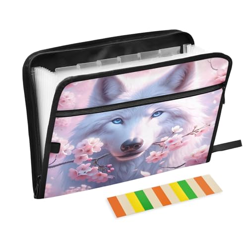 White Wolf Akkordeon-Aktenordner mit 13 Fächern, mit Reißverschluss, tragbare Aktenordner, A4, Briefgröße, Dokumenten-Organizer mit Etiketten White Wolf Akkordeon-Aktenordner mit 13 Fächern, mit Reißverschluss, tragbare Aktenordner, A4, Briefgröße, Dokumenten-Organizer mit Etiketten von CHIFIGNO