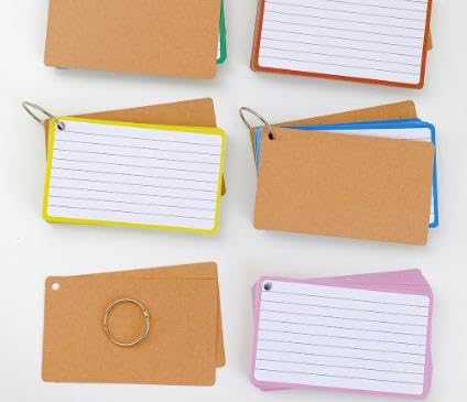 CHIHEUNG Karteikarten, 7,6 x 12,7 cm, mit Ring und Kraftpapier, Karteikarten zur Überarbeitung, farbige Karteikarten für Zuhause, Schule, Büro, Studium, 720 Stück CHIHEUNG Karteikarten, 7,6 x 12,7 cm, mit Ring und Kraftpapier, Karteikarten zur Überarbeitung, farbige Karteikarten für Zuhause, Schule, Büro, Studium, 720 Stück von CHIHEUNG