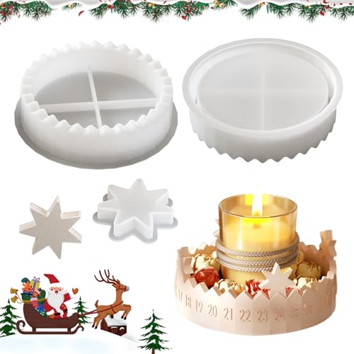 CHIHOLEN 2 Stück Silikonformen Gießformen Weihnachten, Gießformen Silikon Adventskranz, Gießform Adventskalender, Weihnachts Silikonformen Stern Silikonform für DIY Deko CHIHOLEN 2 Stück Silikonformen Gießformen Weihnachten, Gießformen Silikon Adventskranz, Gießform Adventskalender, Weihnachts Silikonformen Stern Silikonform für DIY Deko von CHIHOLEN