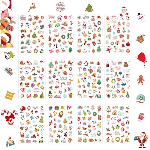 CHIHOLEN 352 Stück Aufkleber Weihnachten für Kinder Basteln, Weihnachtsmotive Weihnachtssticker, Selbstklebende DIY Weihnachtsaufkleber für Basteln von Weihnachtskarten, Scrapbook Fotoalben (B,Klein) CHIHOLEN 352 Stück Aufkleber Weihnachten für Kinder Basteln, Weihnachtsmotive Weihnachtssticker, Selbstklebende DIY Weihnachtsaufkleber für Basteln von Weihnachtskarten, Scrapbook Fotoalben (B,Klein) von CHIHOLEN