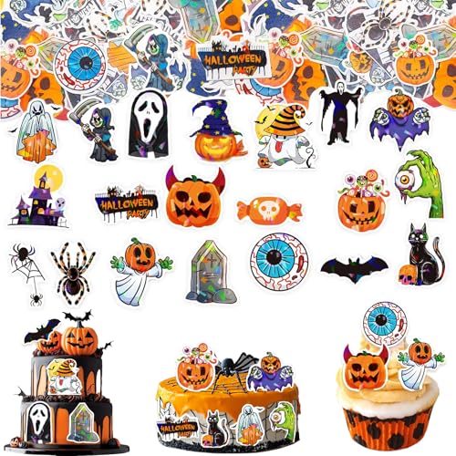 CHIHOLEN 60 Stück Halloween Tortendeko, Kürbis Muffin Deko Halloween Cupcake Topper, Tortendeko Geist, Kürbis Kuchendeko Halloweenparty Horror Dekoration CHIHOLEN 60 Stück Halloween Tortendeko, Kürbis Muffin Deko Halloween Cupcake Topper, Tortendeko Geist, Kürbis Kuchendeko Halloweenparty Horror Dekoration von CHIHOLEN