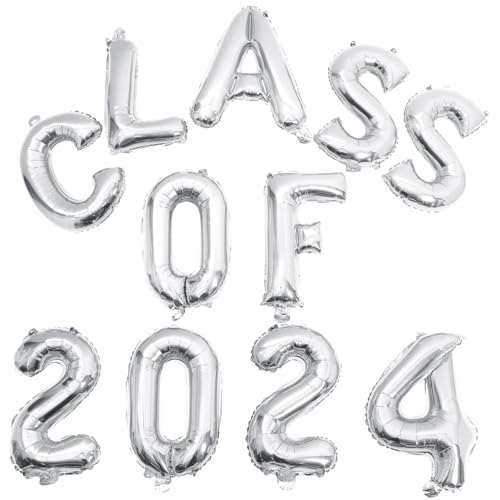 CHILDWEET Satz von Graduierungsparty-Luftballons Aluminiumfolie Dekorationen Klasse von 2024 Ballon von CHILDWEET