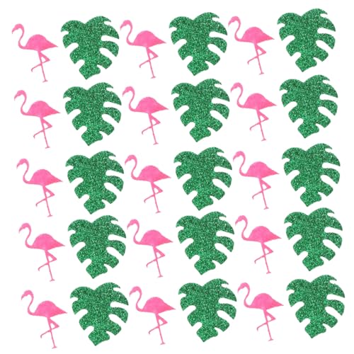 CHILDWEET 1 Flamingo-Konfetti Tischdekoration jahrestag Monstera-Design-Konfetti Flamingo tropische Party decoracion de bautizo para niño Luau-Partydekorationen Konfetti basteln Pailletten von CHILDWEET